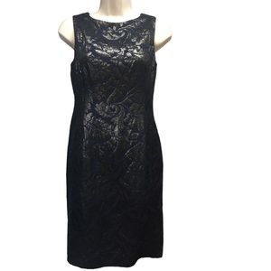 TIBI Black/Blue Paisley Brocade Dress Misses size 2